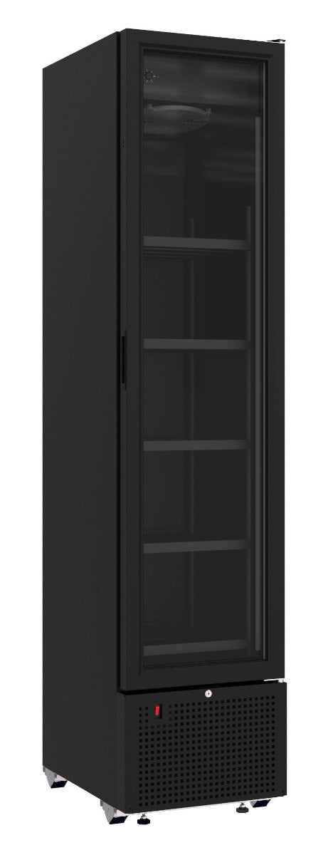 Kühlschrank mit 1 Glastür, schwarz, 348 Liter