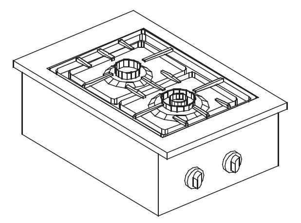 Gasherd 2 Brenner 7 Kilowatt