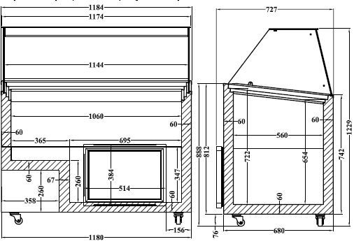 Eisvitrine  Speiseeisvitrine  Eistheke Java 8x5 Liter Eco Line