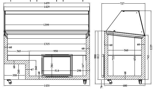 Eisvitrine  Speiseeisvitrine Eistheke Tenerife 10x5 Liter Eco Line