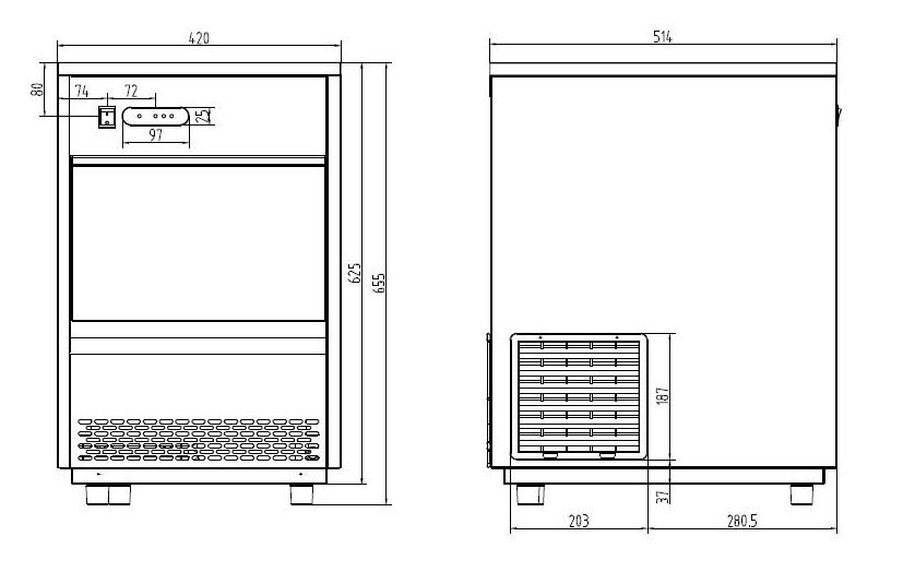 Eiswürfelmaschine 26 kg/24 h VDB-26