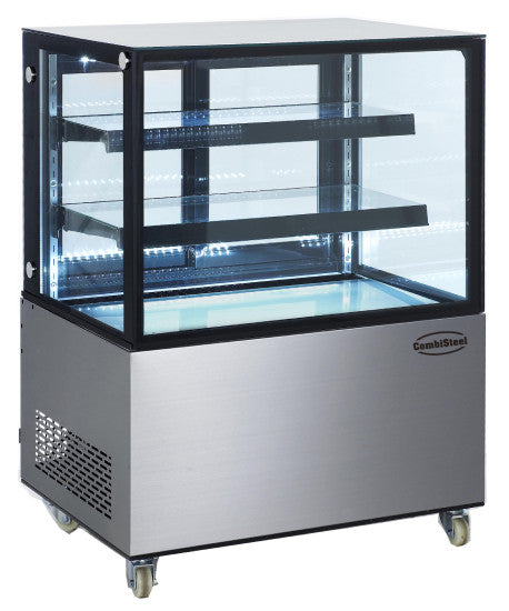 Kuchentheke 270 Liter, schwarz/ Edelstahl