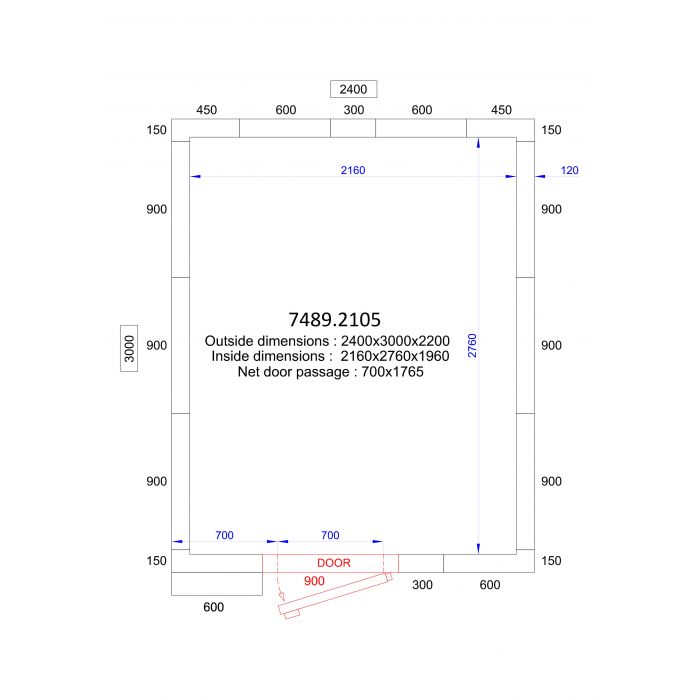 KÜHL UND FRIERZELL 2400x3000x2200 - 120 MM  *TRANSPORT AUF ANFRAGE*