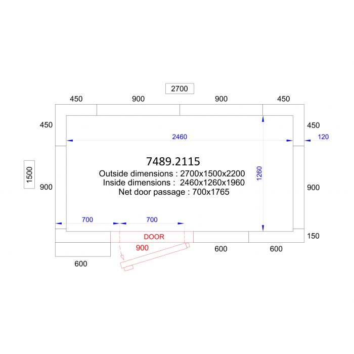 KÜHL UND FRIERZELL 2700x1500x2200 - 120 MM  *TRANSPORT AUF ANFRAGE*