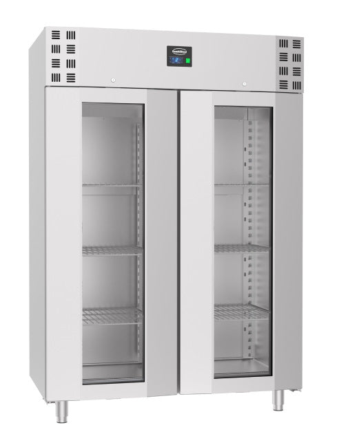 Kühlschrank Edelstahl Glastür mono block 1400 Liter