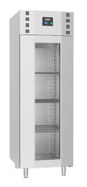 Tiefkühlschrank aus Edelstahl, Glastür, Monoblock, 700 Liter