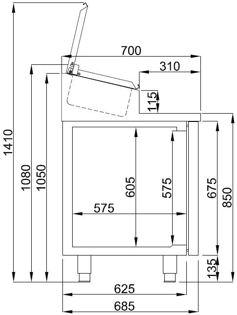 Saladetten 2 Türen 7x 1/3 GN - Behälter
