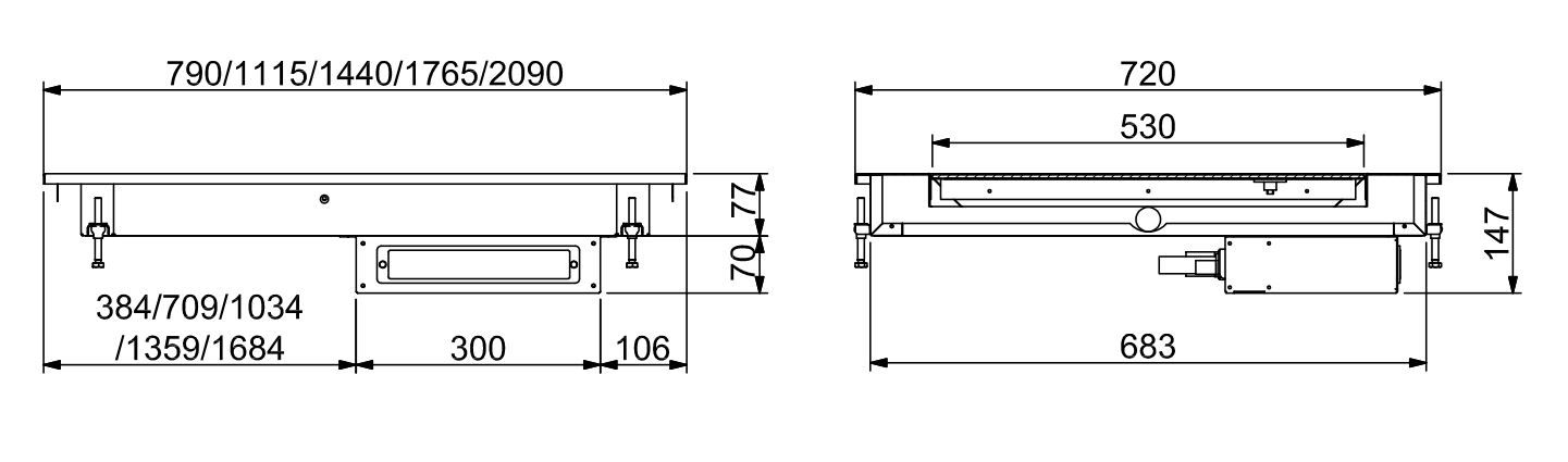 Einbau - Heizplatte Keramik 3/1 - schwarz