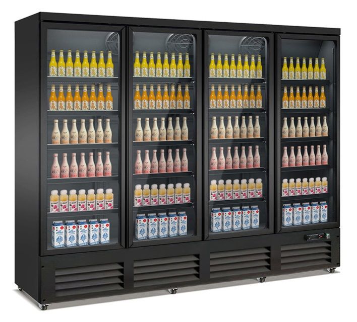 Kühlschrank mit 4 Glastüren schwarz CEB-2000R BL