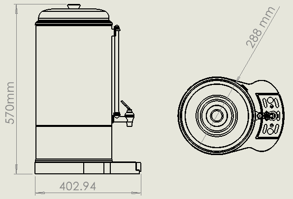 KAFFEE PERKOLATOR DOPPELWANDIG 10L - 60 TASSEN
