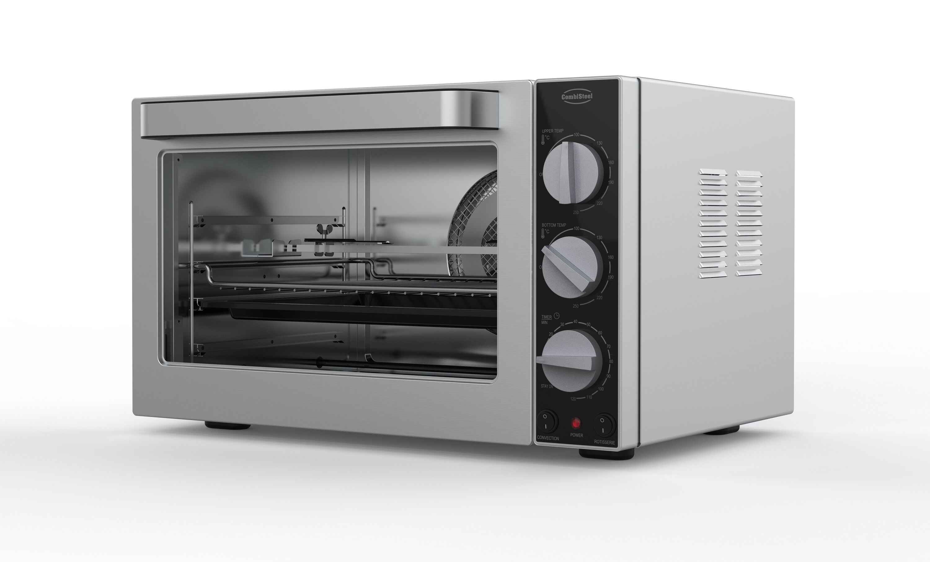 Elektro Konvektionsofen mit Drehspieß – 42 Liter Heißluftofen für Gastronomie
