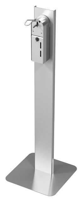 DESINFEKTIONSSÄULE EDELSTAHL INKL. SPENDER ELLEBOGEN