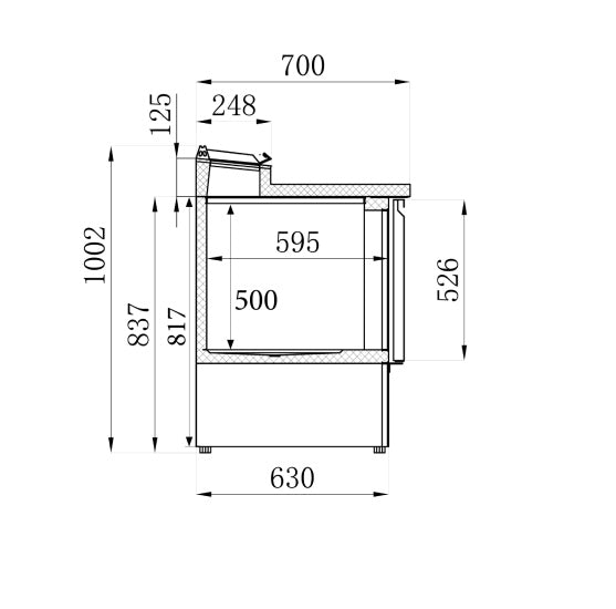 Saladette 2 Türen 5x1/6 GN - Behälter