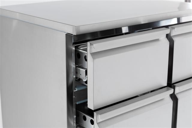 Kühltisch mit 6 Schubladen, 400 Liter