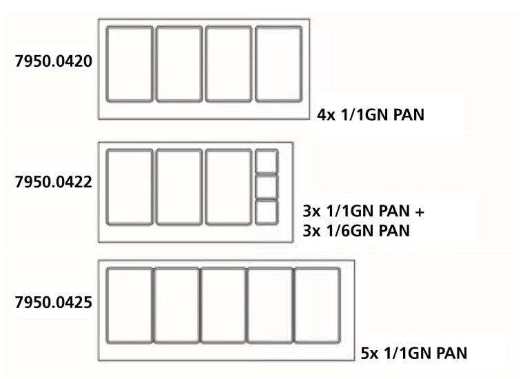 Bäckerei - Kühltisch / Salattheke Premium + Mit 2 Glastüren 4x 1/1 GN Behälter, 428 Liter