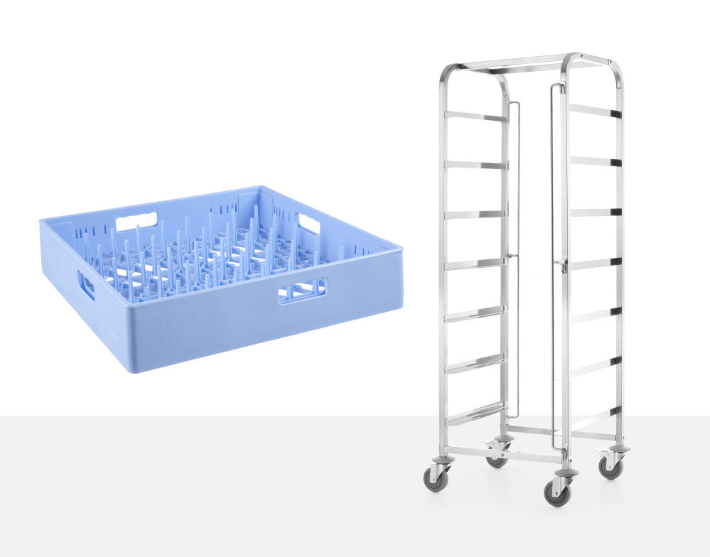 Transportwagen für Spülmaschinenkörbe - 7 Körbe à 500x500 mm