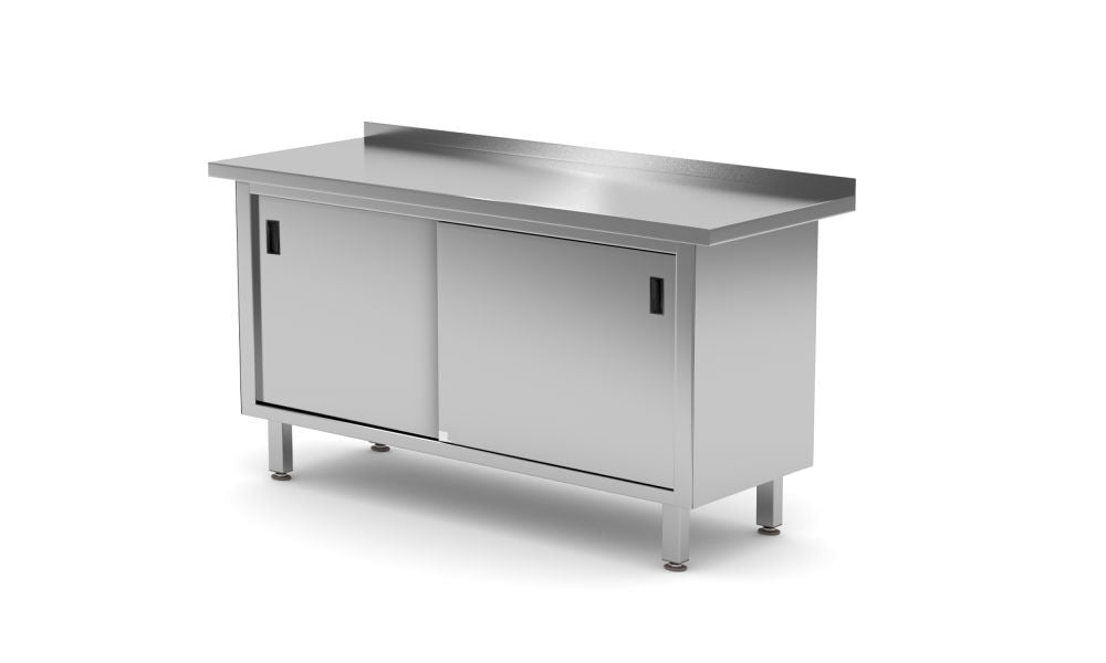 Arbeitstischschrank mit Schiebetüren - verschweißt, HENDI, Profi Line, 1600x600x(H)850mm
