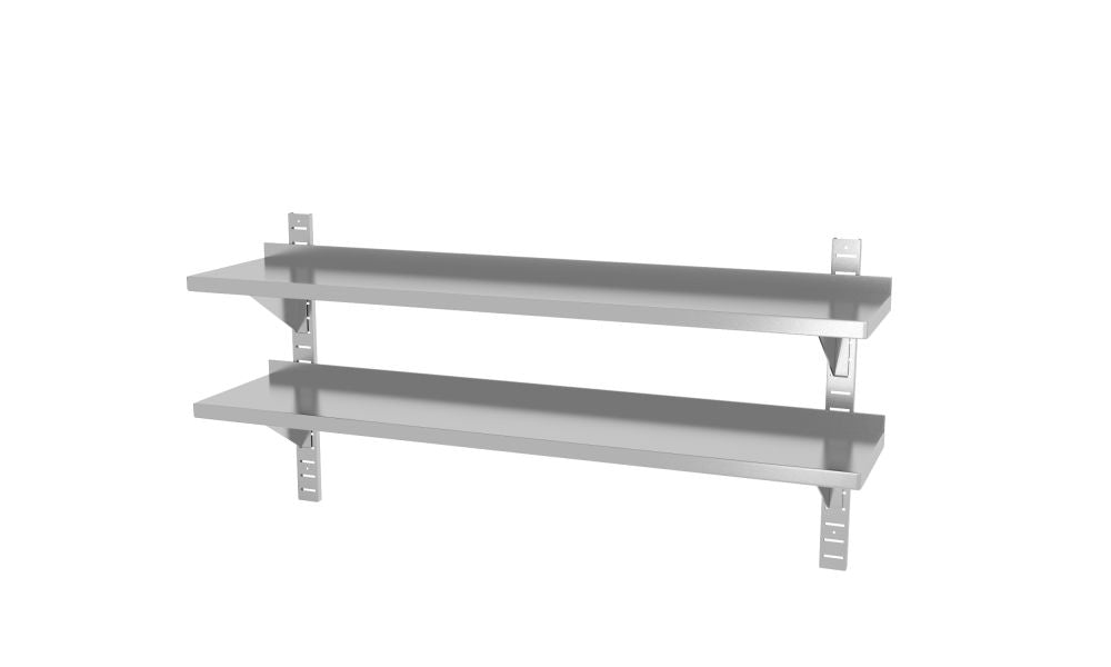 Verstellbares Doppel-Wandregal mit zwei Stahlschienen, HENDI, 1400x300x(H)600mm