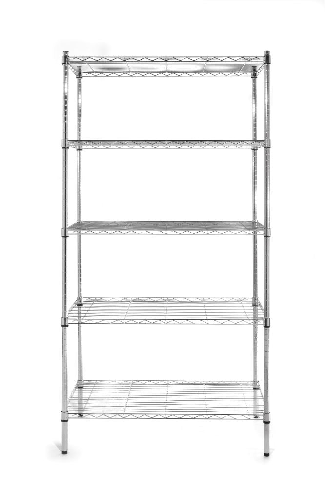 Lagerregal mit 5 Regalen, HENDI, Schwarz, 910x455x(H)1830mm