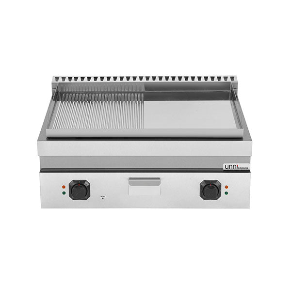 Elektrische Grillplatte â€“ 1/2 Glatt + 1/2 Geriffelt â€“ E70GP20B+GS