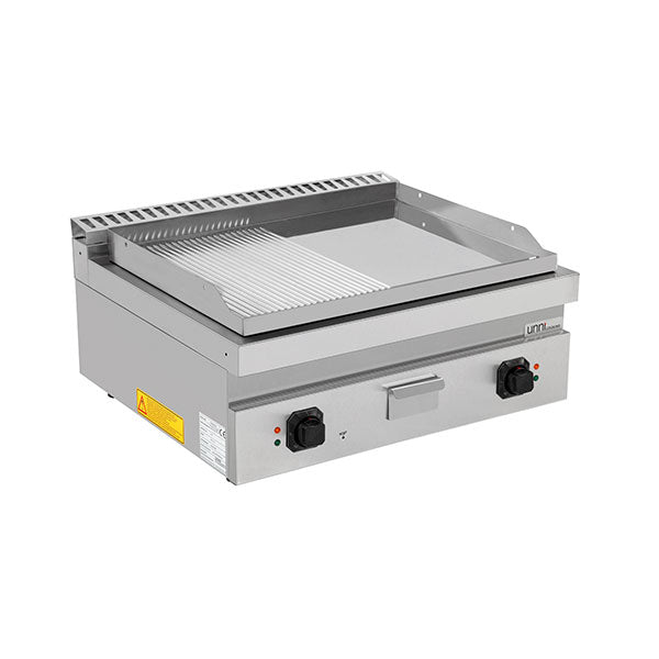 Elektrische Grillplatte â€“ 1/2 Glatt + 1/2 Geriffelt â€“ E70GP20B+GS