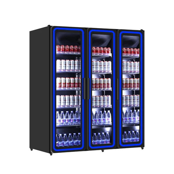 KÃ¼hlschrank 3 GlastÃ¼ren â€“ 1190L â€“ Blaue LED-Beleuchtung