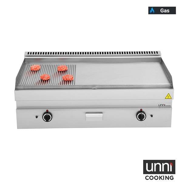 Gas-Grillplatte â€“ 1/3 GERIFFELT â€“ 2/3 GLATT