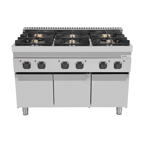Gasherd mit TÃ¼ren â€“ 44kW â€“ 6 Brenner â€“ G70C20K