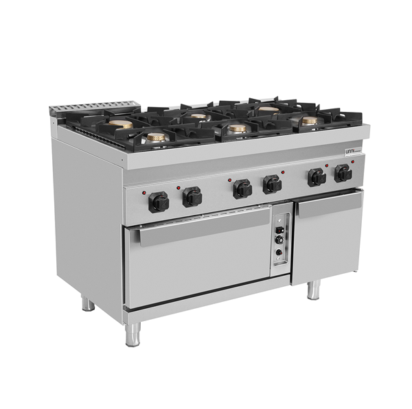 Gaskochfeld mit Gasbackofen â€“ 6 Brenner - G70FGO30-K