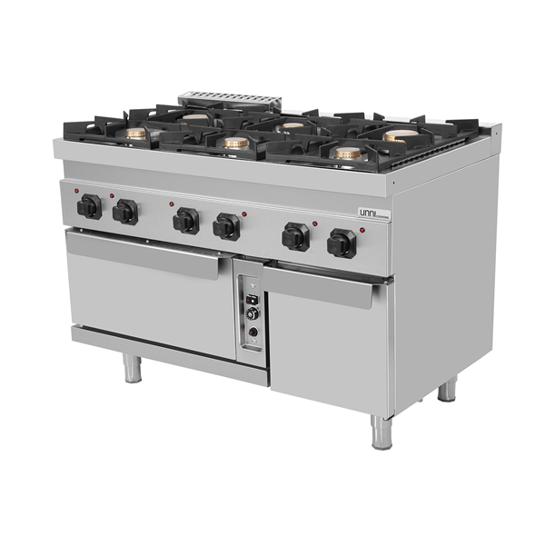 Gaskochfeld mit Gasbackofen â€“ 6 Brenner - G70FGO30-K