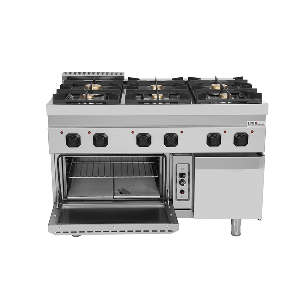 Gaskochfeld mit Gasbackofen â€“ 6 Brenner - G70FGO30-K