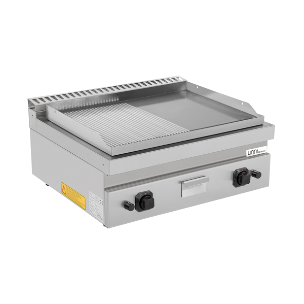 Grillplatte Gas â€“ 1/2 Glatt - 1/2 Gerillt â€“ G70GP20B+GS