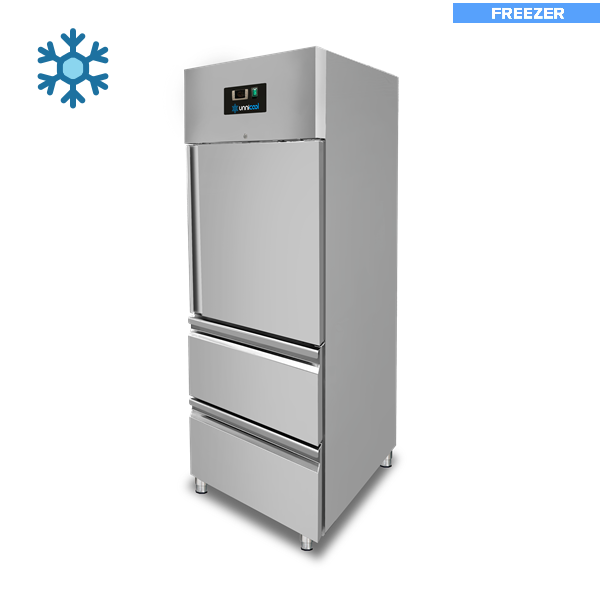 Gefrierschrank â€“ 1 TÃ¼r â€“ GN 2/1 â€“ 650 Liter â€“ 1 HalbtÃ¼r und 2 Schubladen