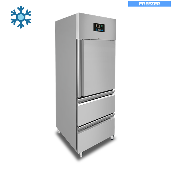 Gefrierschrank â€“ 1 TÃ¼r â€“ GN 2/1 â€“ 650 Liter â€“ 1 HalbtÃ¼r und 2 Schubladen