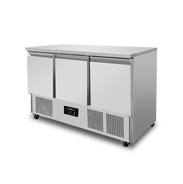 KÃ¼hlarbeitsplatte 3 TÃ¼ren (1/1 GN) +2Â°C / +8Â°C 137x70x85(h) cm