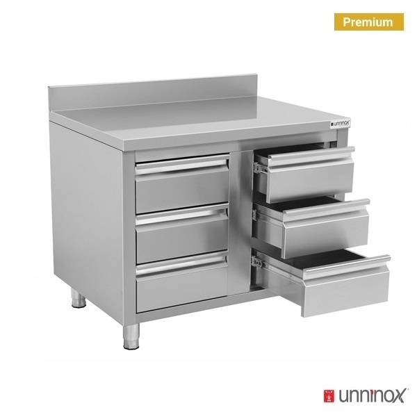 Schubladenschrank mit 6 Schubladen und Spritzschutz