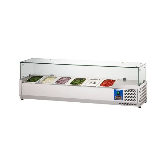 Starline Pizzakühlaufsatz mit Glasabdeckung, 6x GN 1/4