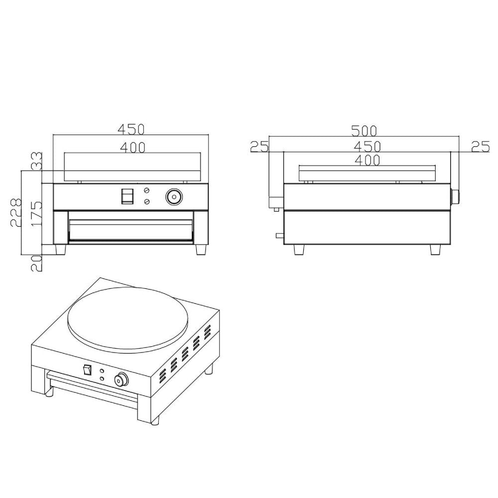 EASYLINE Elektro Crêpes Gerät 1 Platte
