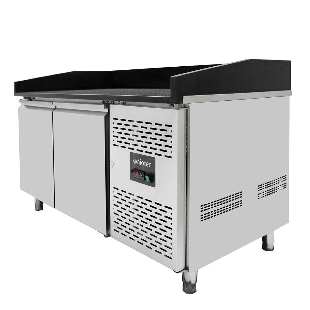 EASYLINE Pizzakühltisch 800 / 2-türig & 7 Schubladen "schwarz" inkl. Kühlaufsatz GN1/4