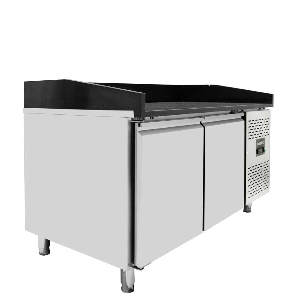 EASYLINE Pizzakühltisch 800 / 3-türig "schwarz" inkl. Kühlaufsatz GN1/3