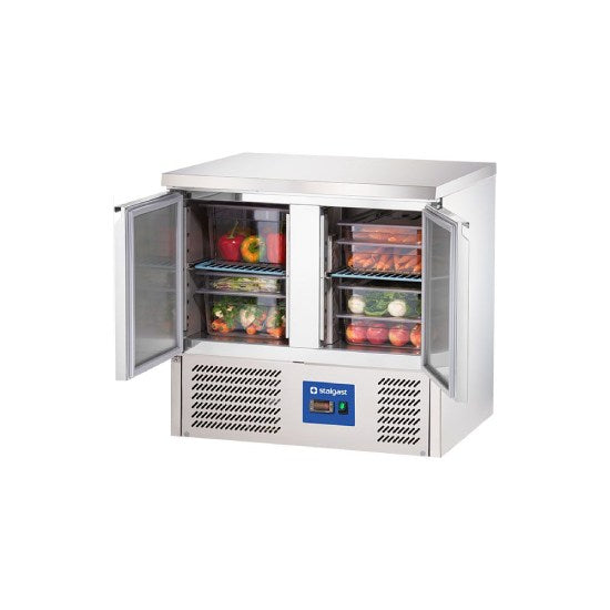 STARLINE Kühltisch mit zwei Türen, GN1/1, 900x700x850 mm (BxTxH), 240 L, ohne Aufkantung