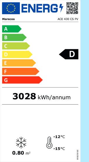 Tiefkühlschrank, Glastür - weiß, ACE 430 CS PV
