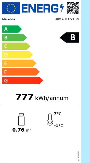 Kühlschrank, Glastür, Modell ARV 430 CS A PV