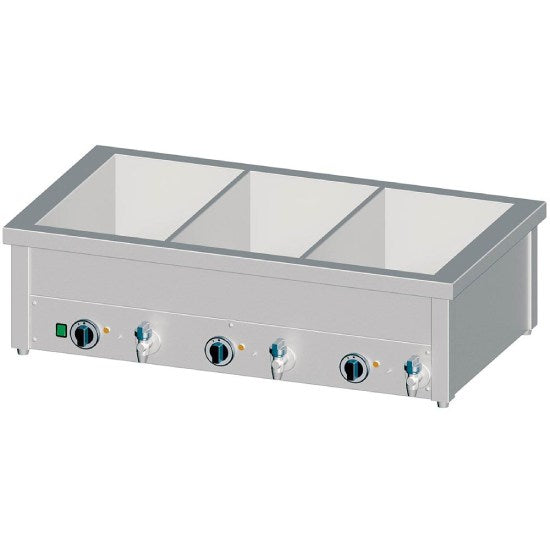 Bain-Marie Tischgerät mit separaten Becken, für 3x GN1/1085x600x310 mm