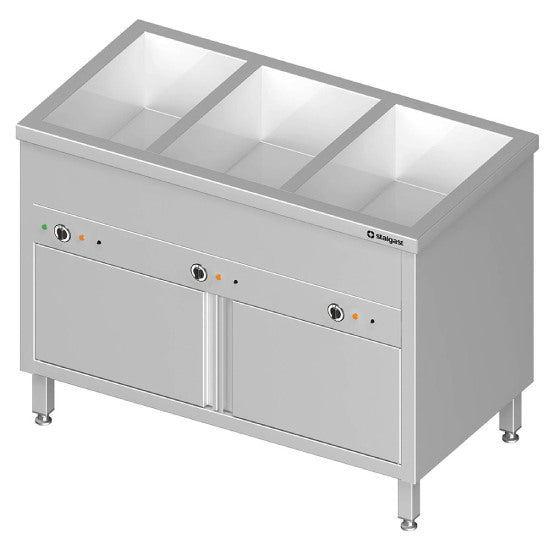Bain-Marie Standgerät mit geschlossenem Unterbau und separaten Becken, für 3x GN1/1085x600x850 mm