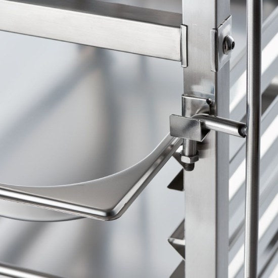Tablettwagen aus Edelstahl, passend für 14 x GN 1/1, 380 x 550 x 1735 mm (BxTxH)