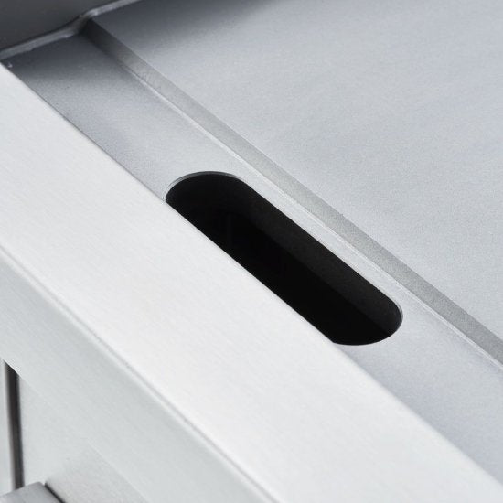Elektro-Griddleplatte als Standgerät - glatt, Unterbau offen, 800 x 700 x 850 mm (BxTxH)