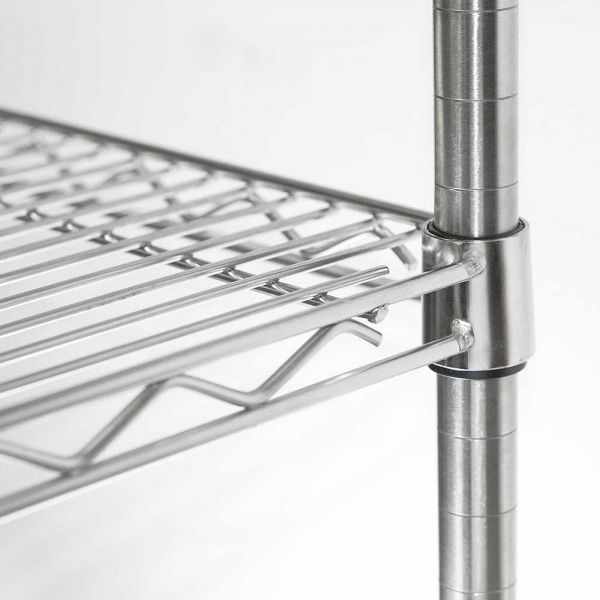 Lagerregal aus verchromten Stahl, Abmessung 1220x610x1800 mm (BxTxH)