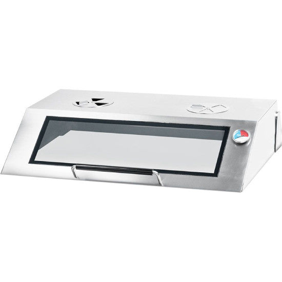 Elektro-Griddleplatte als Tischgerät mit Deckel, 800x700 mm, ½ glatte/½ gerillte Grillfläche, Serie 700 ND