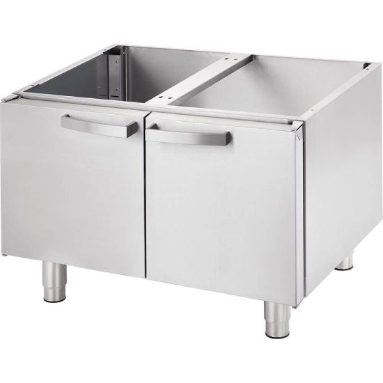 Gas-Griddleplatte, verchromt als Tischgerät, Serie 700 ND - ½ glatt / ½ gerillt 800x700x250 mm (BxTxH)